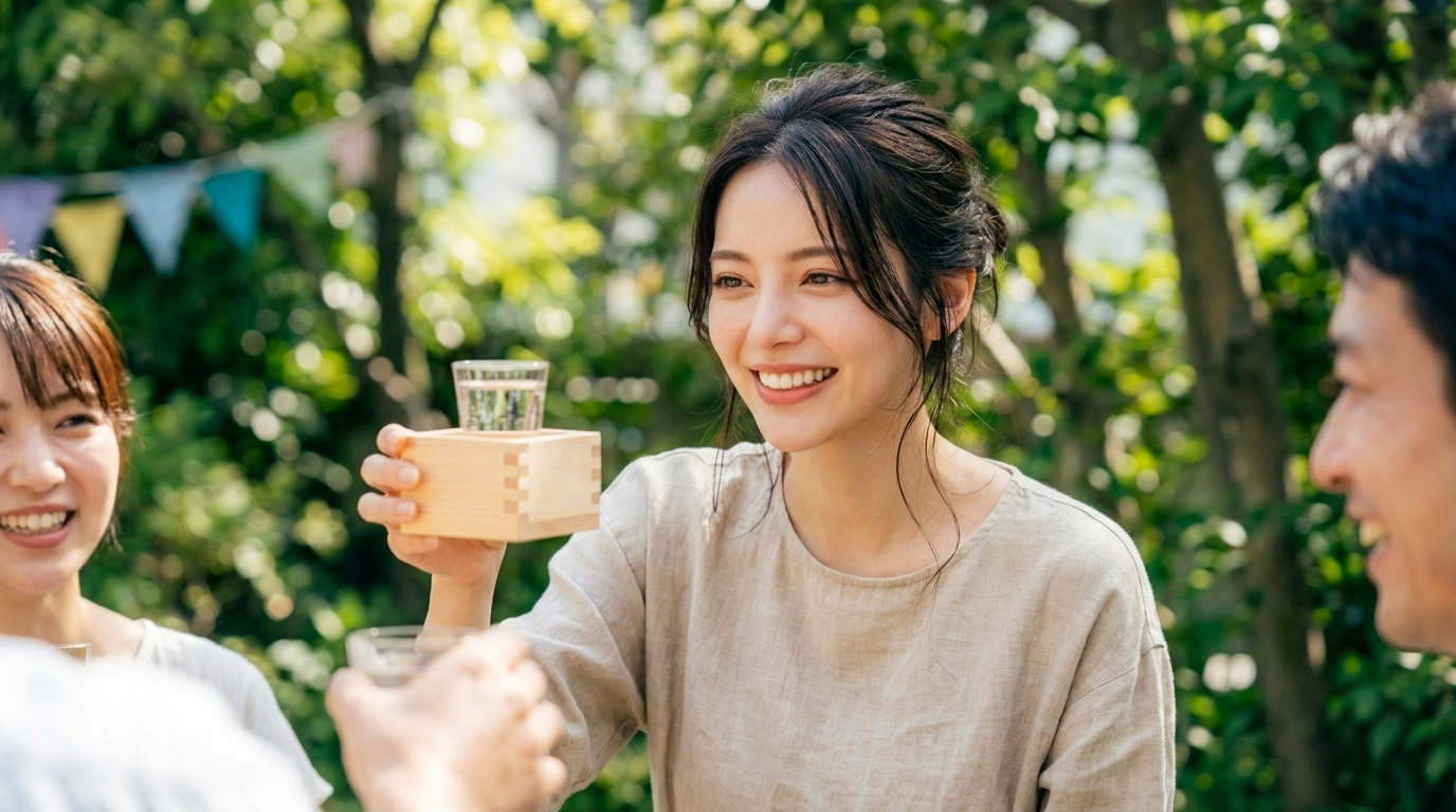 FOMUSオリジナル枡で乾杯